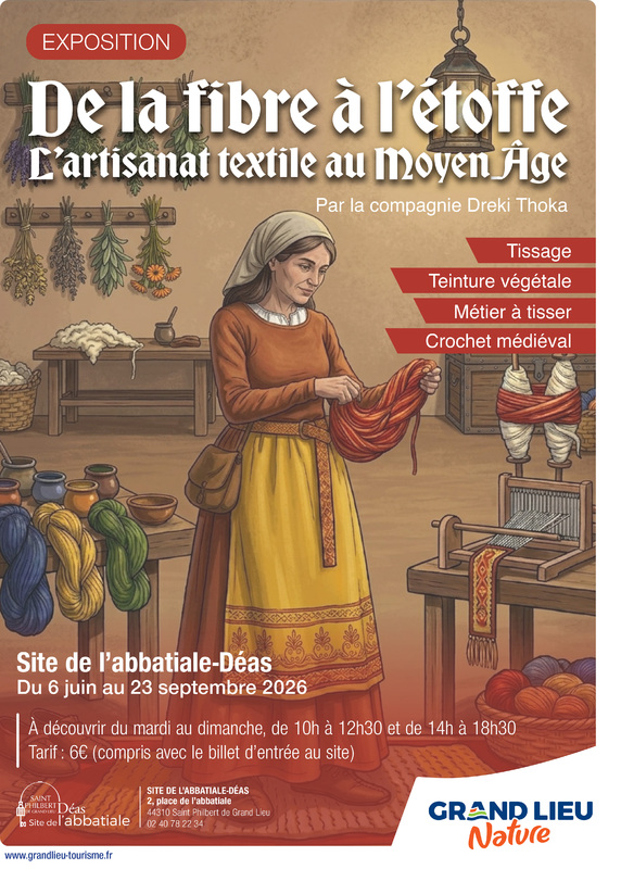 Affiche expo - De la fibre à l'étoffe, l'artisanat textile au Moyen-Âge
