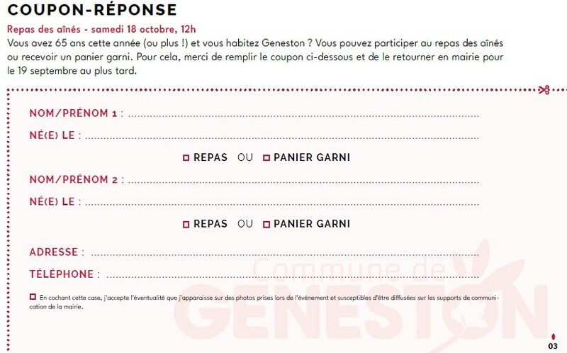 Coupon réponse repas